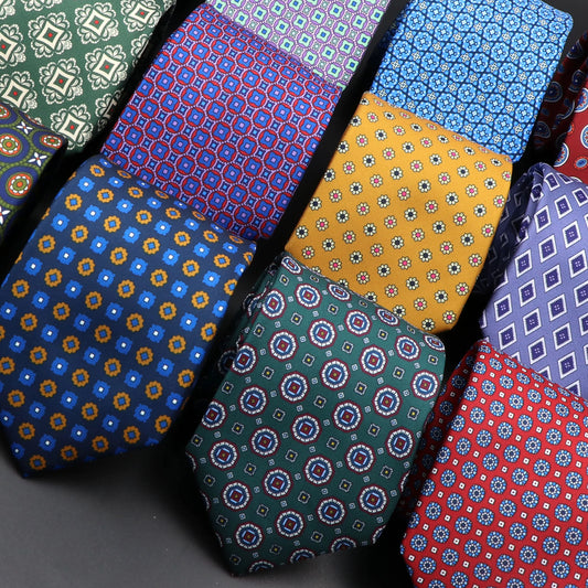 Silk 7.5cm Soft Colorful Novelty Necktie