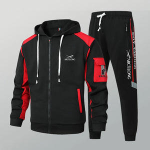 Zippered Hooded Jacket and Pants Set