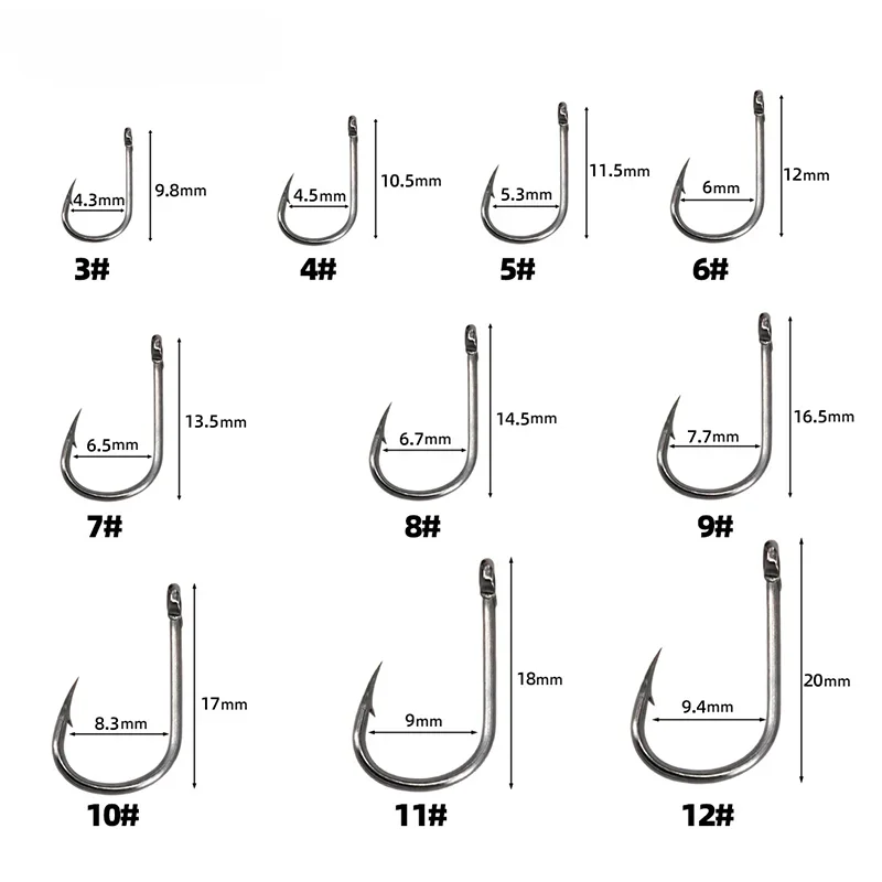 Carbon Steel Sharp Silver Circle Fishhook