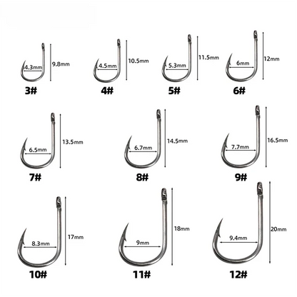Carbon Steel Sharp Silver Circle Fishhook