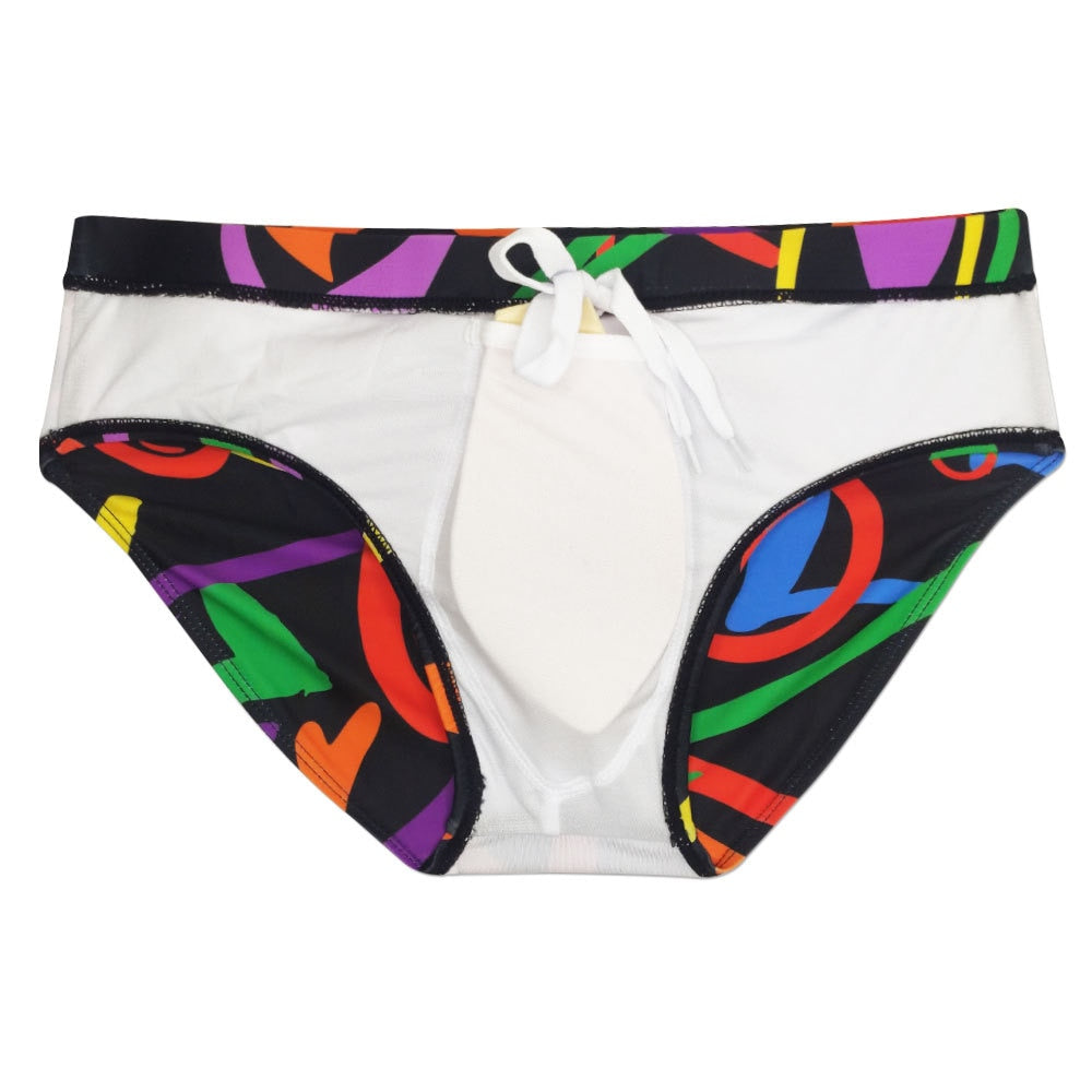 Colored Hearts Slim Fit Swimming Briefs