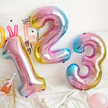 32inch Rainbow Gradient Number Foil Balloons