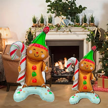 2pcs Base Wearing Gingerbread Man Aluminum Film Balloons