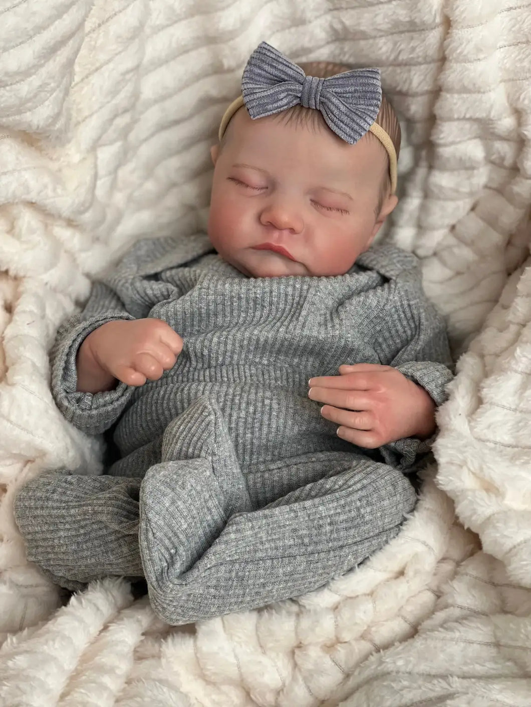 Lifelike 3D Skin Tone Newborn Baby Doll with Visible Veins