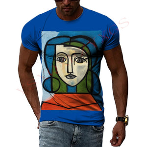 Spanish Impressionist Master Picasso Oil Painting 3D Print T-shirt