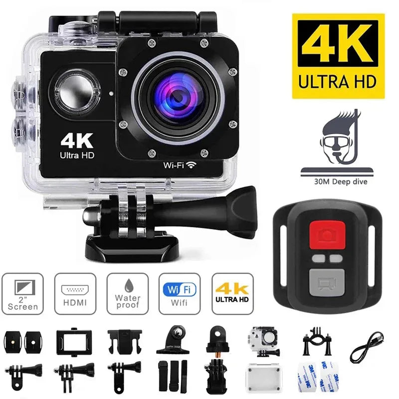 2.0" Action Camera Ultra HD 4K 30FPS WiFi Underwater Camera