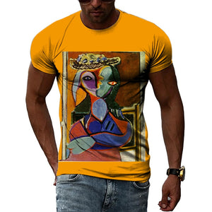 Spanish Impressionist Master Picasso Oil Painting 3D Print T-shirt