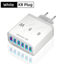 65W 6 Ports USB Fast Charging QC3.0 Travel Charger