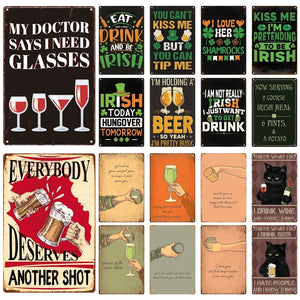 Tin Sign Irish Drink Lovers Pub Wall Metal