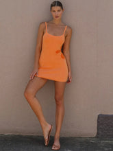 Fantoye Knit Print Spaghetti Strap Mini Dress