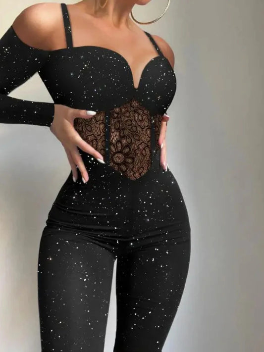 One Piece Slim Shoulder Strapped Jumpsuit