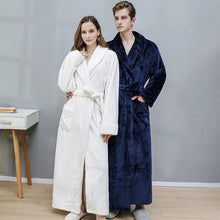 Warm Long Coral Velvet Thick Bathrobes