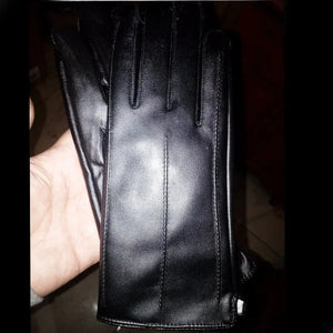 Sheepskin Warm Plush Velvet Short Thin Screen Leather Gloves