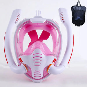 Double Tube Silicone Full Dry Diving Mask