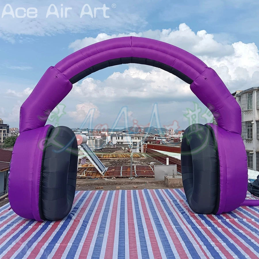 4mW Giant Inflatable Purple Headphone Replica with Lights