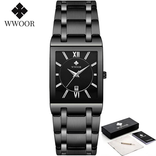 WWOOR Quartz Square Face Geneva Design Wrist Watch