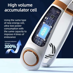 JKUOO Rechargeable Personal Portable Hands Free Neck Fan