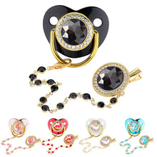 Cubic Zirconia Chain Clips with Cover Silicone Pacifier