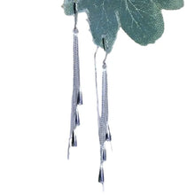 Silver Color Long Water Drop Tasseled Earrings