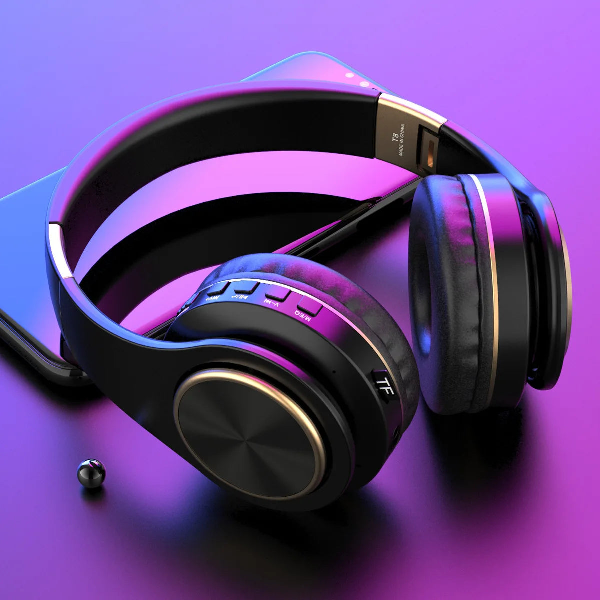 T8 Noise Canceling Foldable Gamer Girl Wireless Headphone