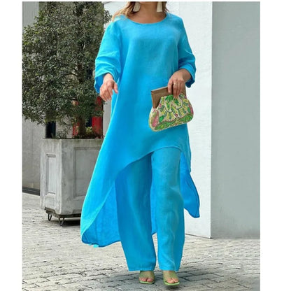 Cotton Linen Casual 2 Piece Set