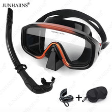 JUNHAINS Anti-fog Tempered Glass Breathing Tube and Mask Snorkeling Set