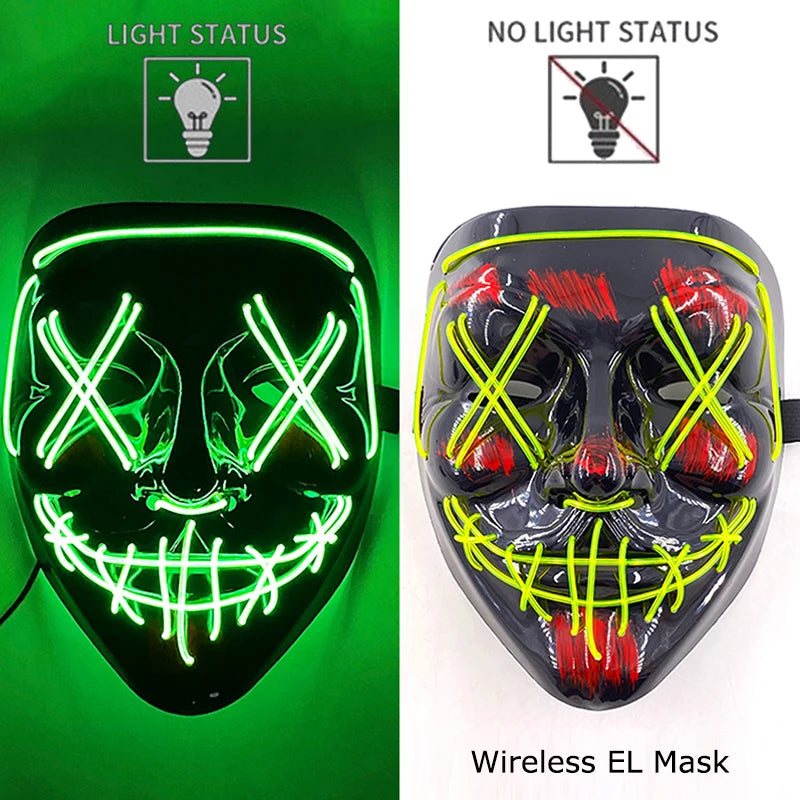 The Purge Horror Wireless LED Glow Mask