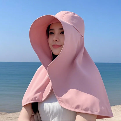 Sun Protection UV Protection Large Brim Face Covering Hat