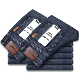 2-piece Set  WhinLEE Black and Blue Business Elite Micro Elastic Straight Leg Multi-craft Jeans