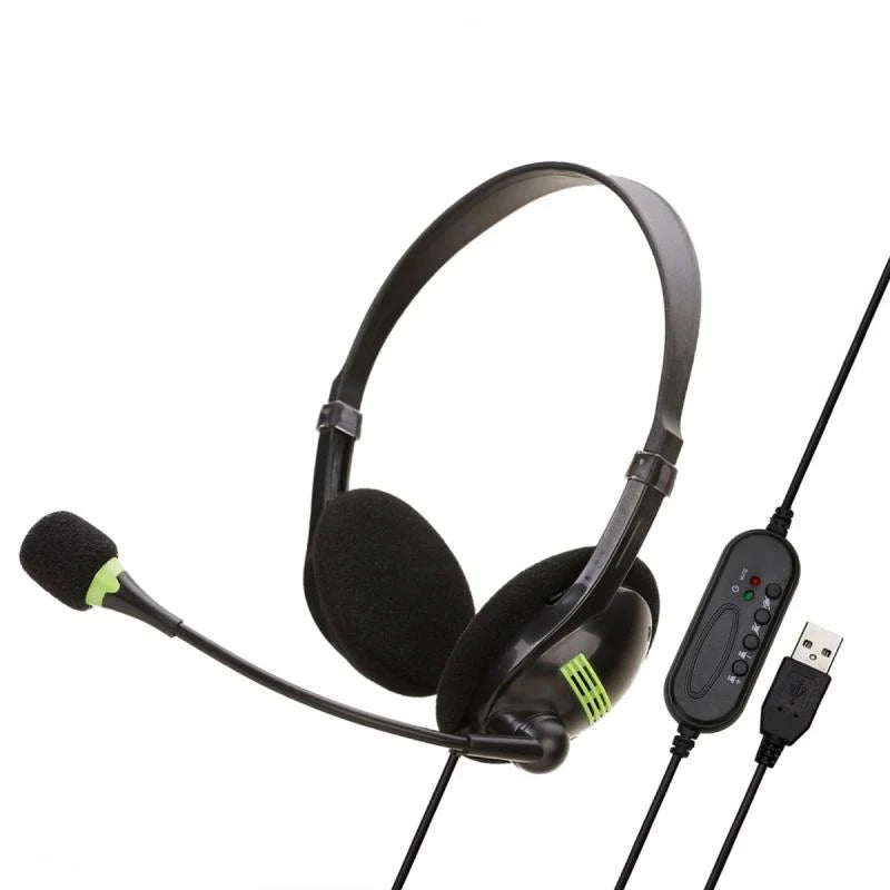 Wired Operator Retractable Headset with Microphone