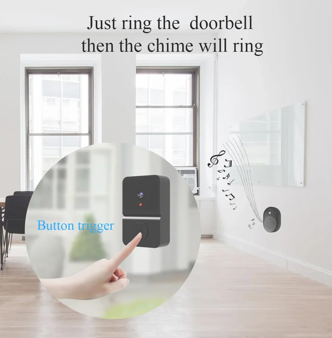 Wireless Doorbell WiFi Outdoor HD Camera Security Door Bell