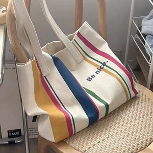 Simple Line One Shoulder Canvas Bag