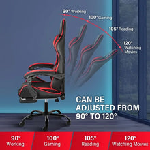 Ergonomic Gaming Chair with Backrest and Footrest