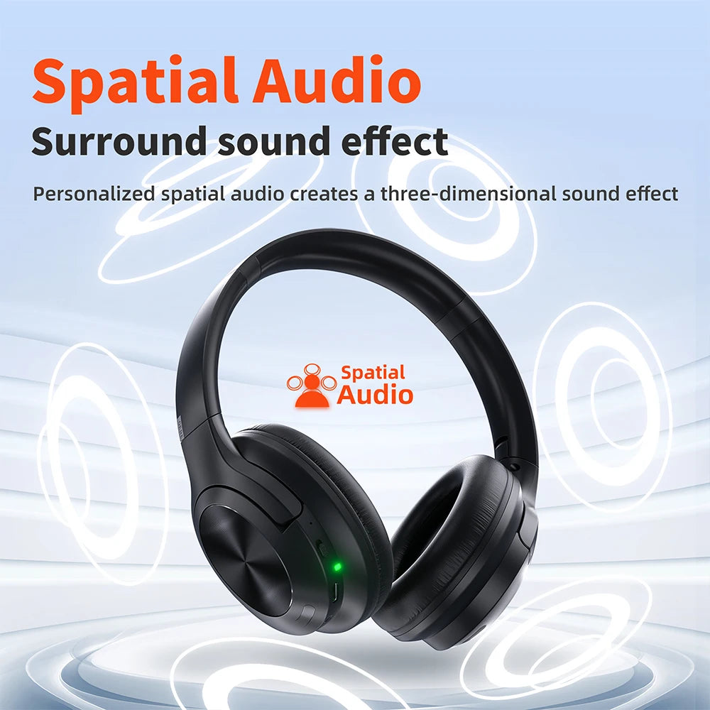 Wireless Bluetooth QERE E80 5.3 ANC Noise Cancellation Hi-Res Audio Headphones