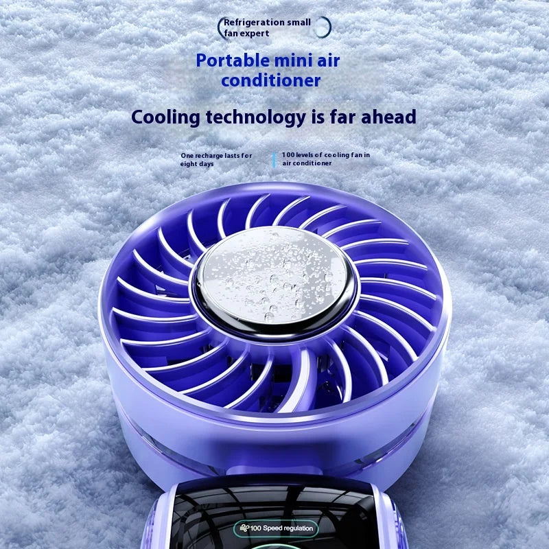 3600mAh 4 in 1 Neck and Handheld Fan 100 Speed Levels LED Display One Touch