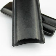 2 Tube Black Leather Cigar Holder Case