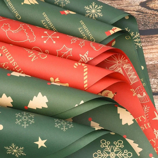 12 Sheets 75*50CM Christmas Kraft Paper