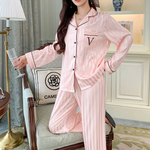 Stylish Long Sleeve Long Pants Lightweight Sleepwear