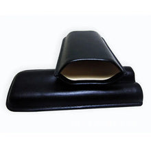 2 Tube Black Leather Cigar Holder Case