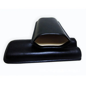 2 Tube Black Leather Cigar Holder Case