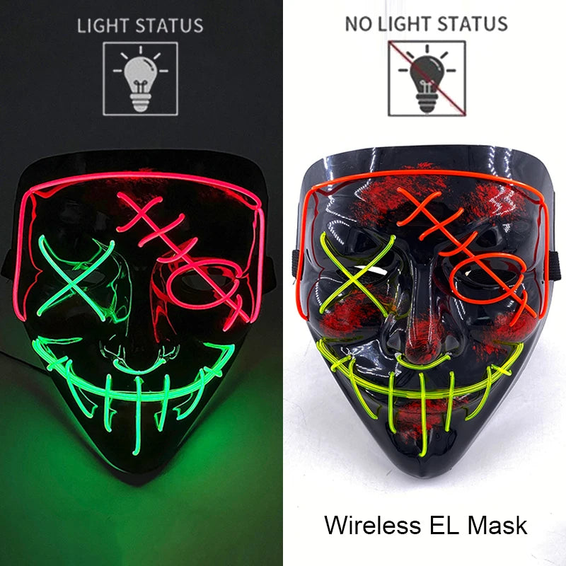 The Purge Horror Wireless LED Glow Mask