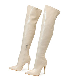 11CM Thin High Heel Over-the-Knee Side Zipper Boots