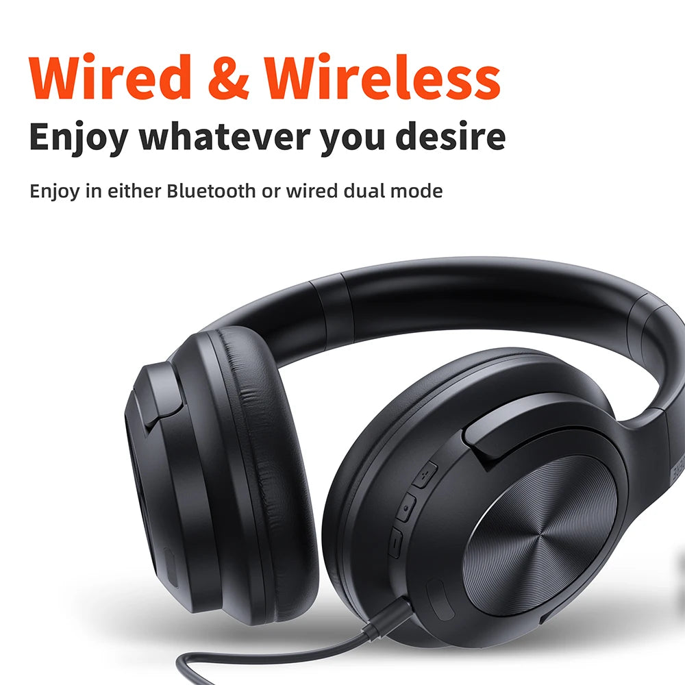Wireless Bluetooth QERE E80 5.3 ANC Noise Cancellation Hi-Res Audio Headphones