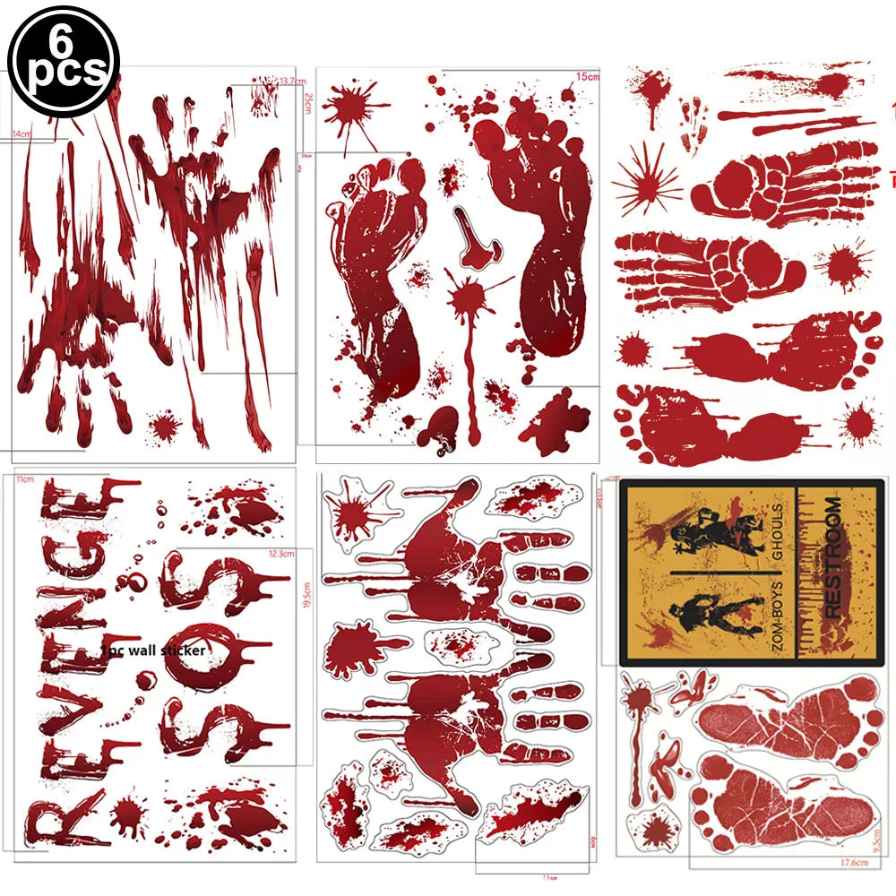 Halloween Bloody Wall Stickers Decorations