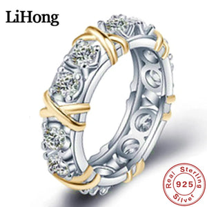 925 Sterling Silver Interlaced With AAA Zircon Crystal Ring