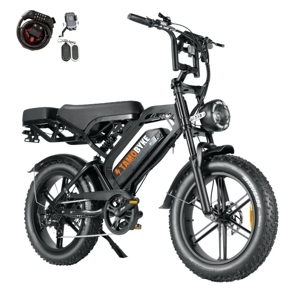 TAMOBYKE V20 Electric Bike with 1500W Motor 31.5MPH 48V18.2Ah Battery, 60-Mile Range