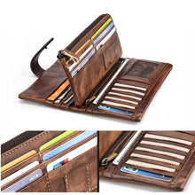 Vintage Genuine Leather Long RFID Blocking Wallet