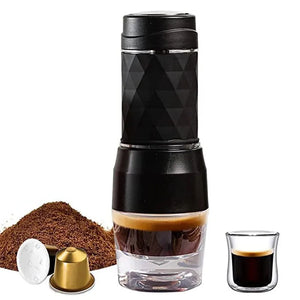 Cafelffe 3 In1 Portable Coffee Machine Manual Espresso Maker For Capsule & Ground Hand Press Brewer