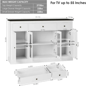 55 " Large Kitchen Storage Cabinet with Drawers