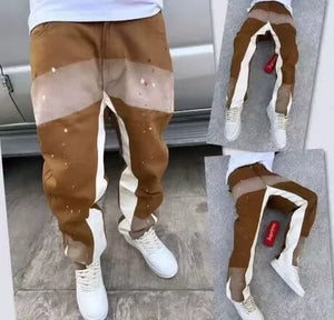 Distressed Vibe Bell Bottom Clean Fit Woodworking Jeans